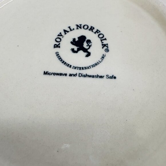 Royal Norfolk MAMBO Greenbrier Yellow Center Rings Stoneware Soup Bowls Set of 4